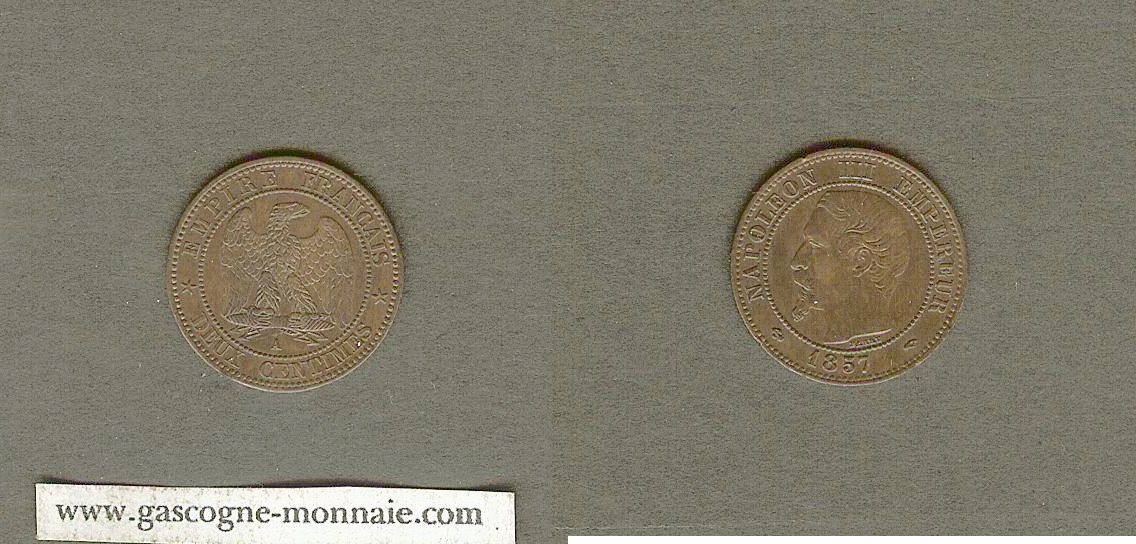 2 centimes Napoleon III 1857A Unc